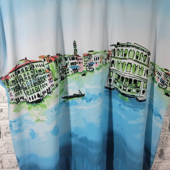 Ruby Rd Womens Top Extra Large XL Tee Polyester Sleeveless Blue Venice NOV85E - Picture 5 of 8